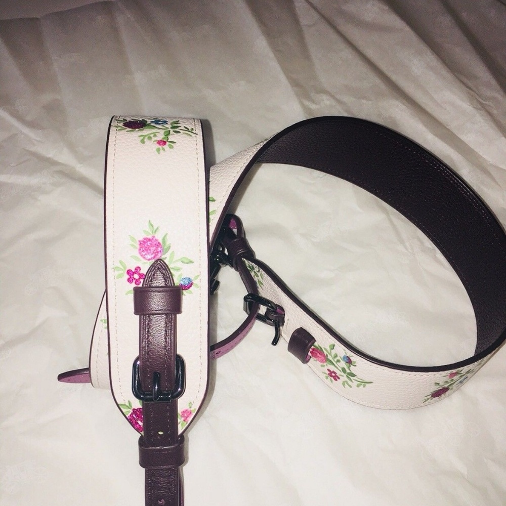 NWT COACH NOVELTY STRAP CROSS STITCH FLORAL PRINT